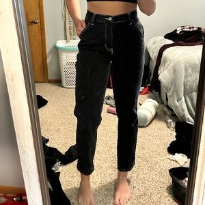 Pacsun Black Cargo Pants with White Stitching